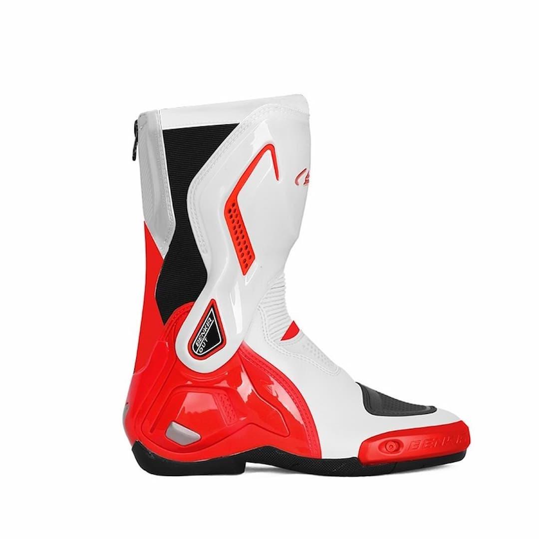 Allgoal Motorcycle Riding Boots White Red – ALLGOAL