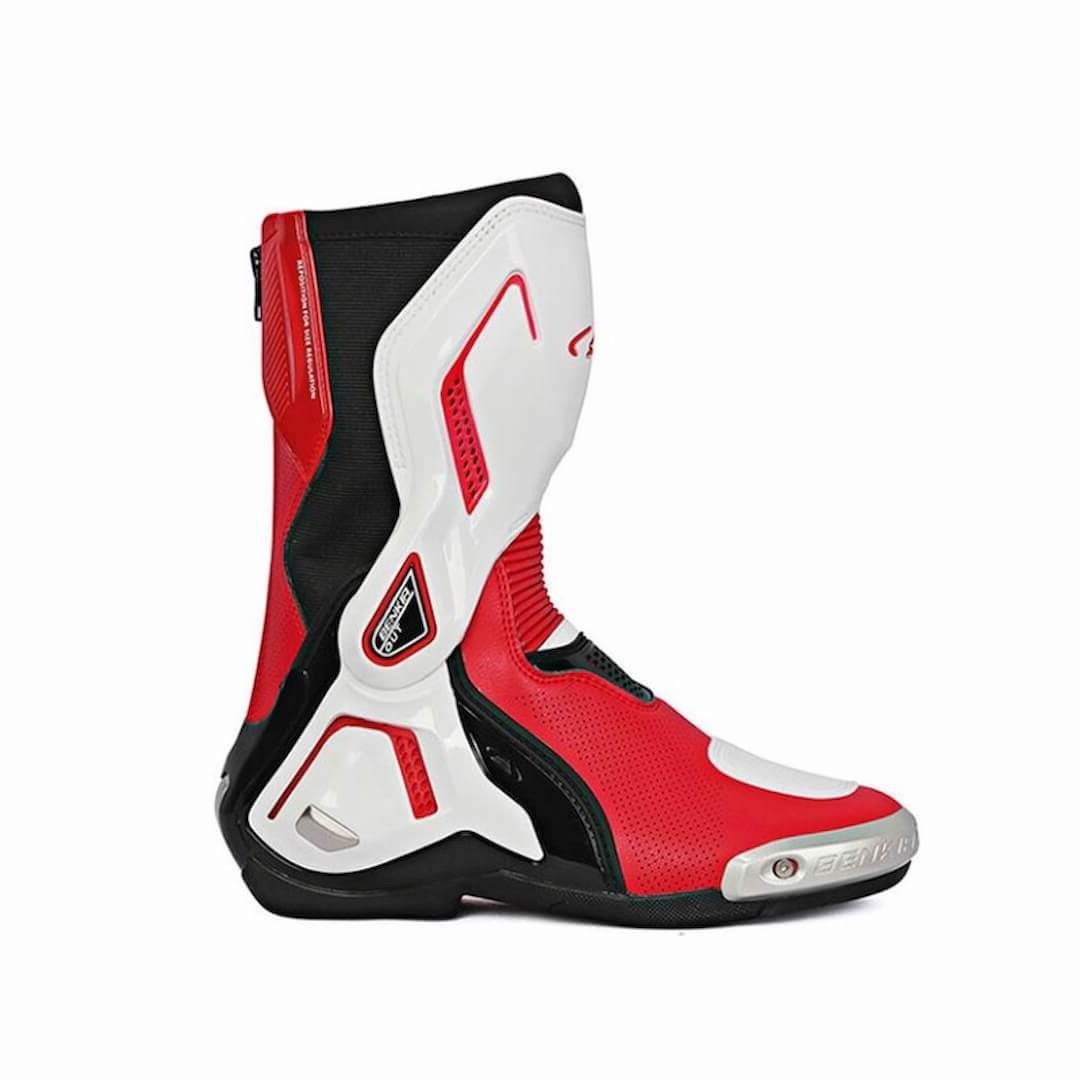 Allgoal White/Red Motorcycle Boots – ALLGOAL