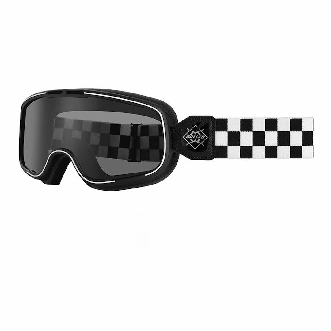 black motorcycle goggles Photochromic Motorcycle Goggles Black Checkered Strap