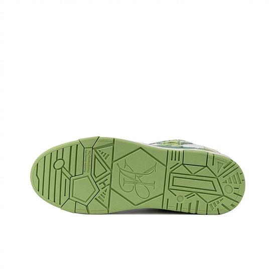 Avocado Green Pattern Print Black Sneaker Shoes For Men Women