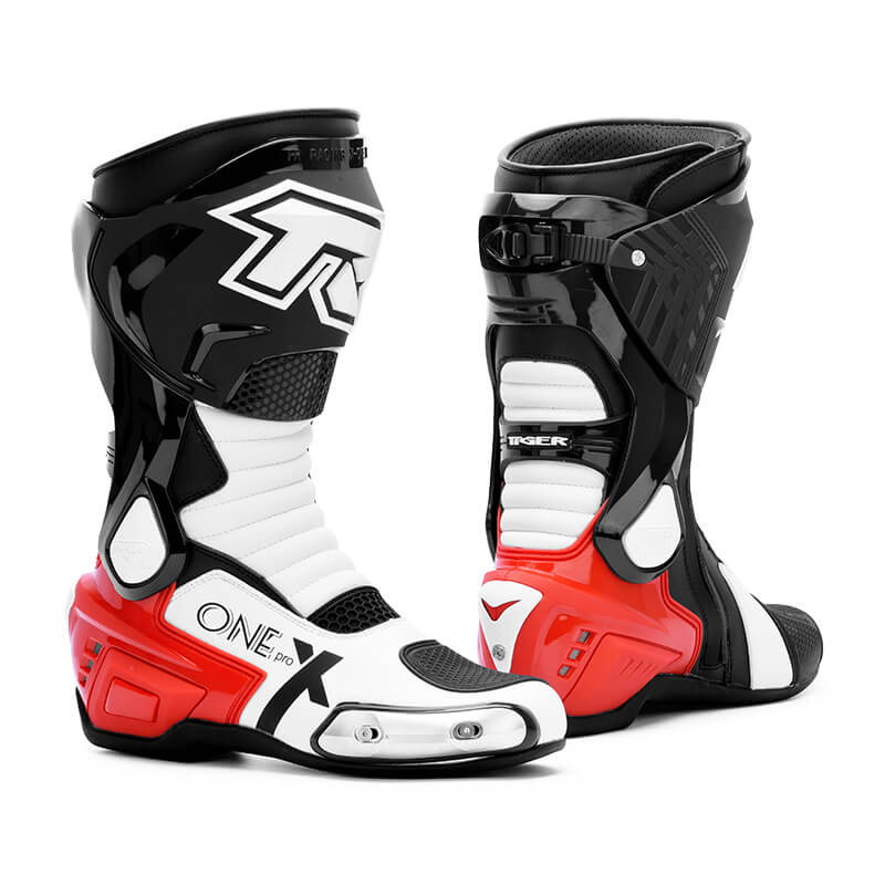 White/Black/Red Motorcycle Boots Waterproofing TR – ALLGOAL