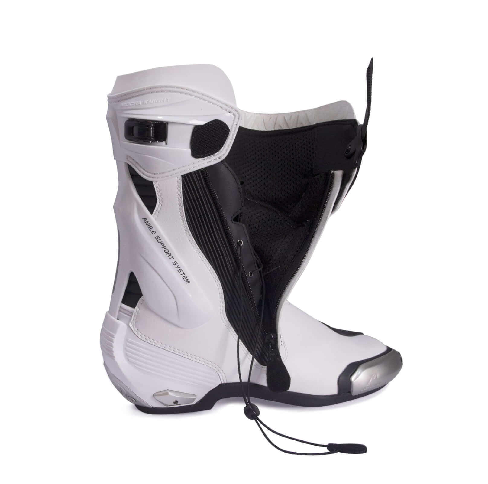 Allgoal White Silver Dragon Motorcycle Riding Boots – ALLGOAL