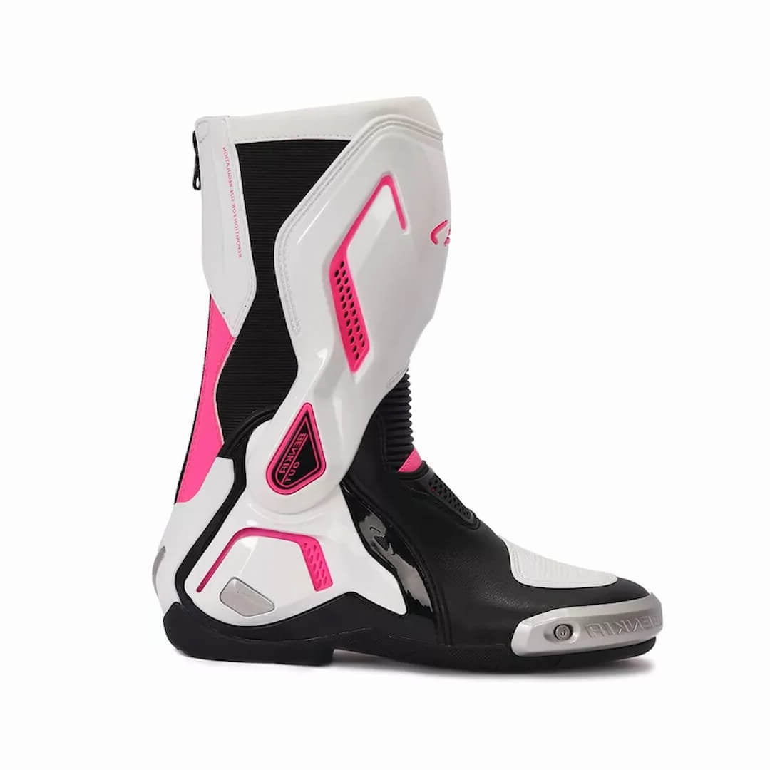 Allgoal White/Black/Pink Motorcycle Boots Women – ALLGOAL