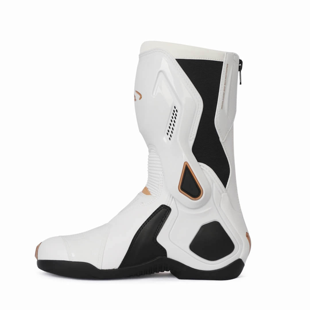 Allgoal White/Gold Motorcycle Boots – ALLGOAL