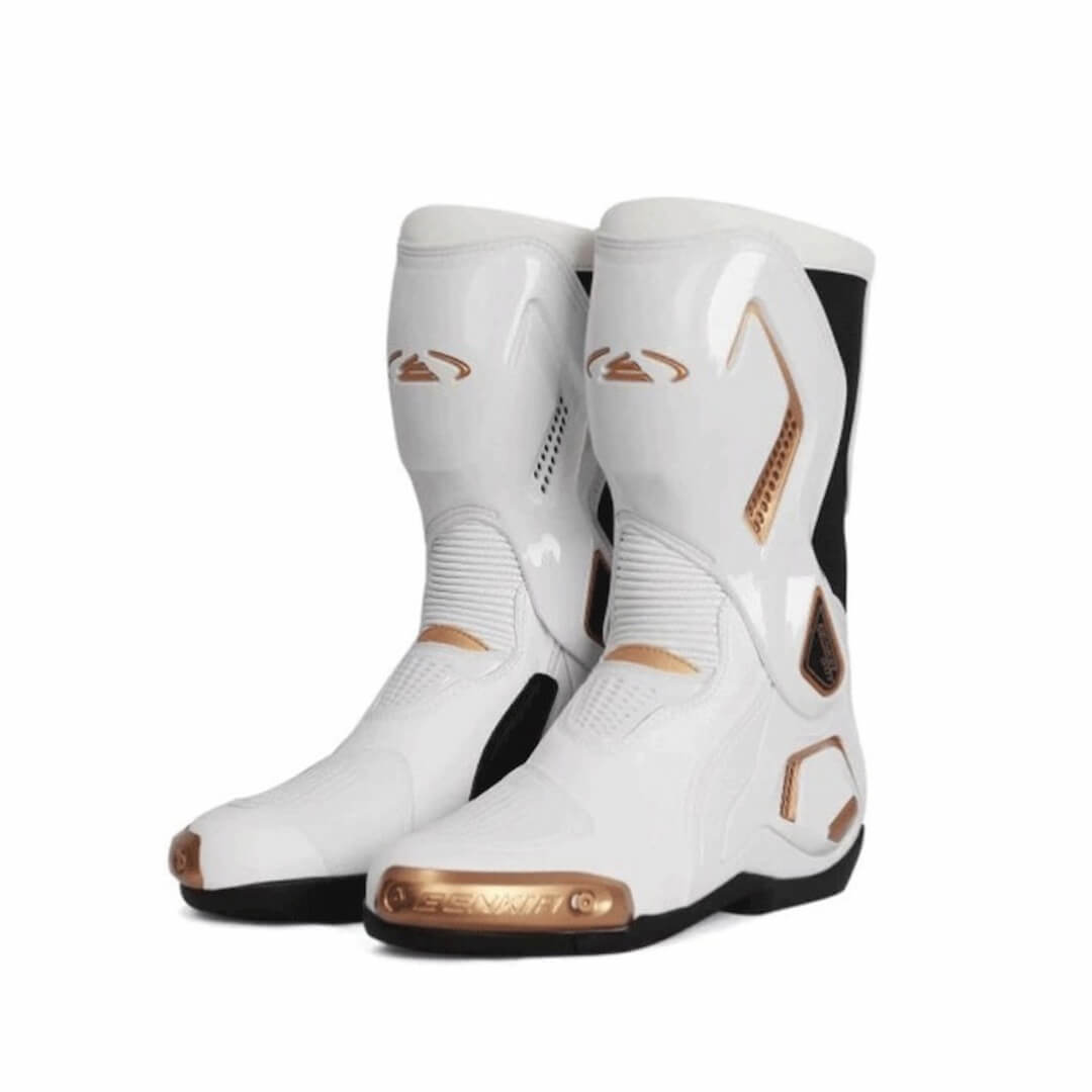 Allgoal White/Gold Motorcycle Boots – ALLGOAL