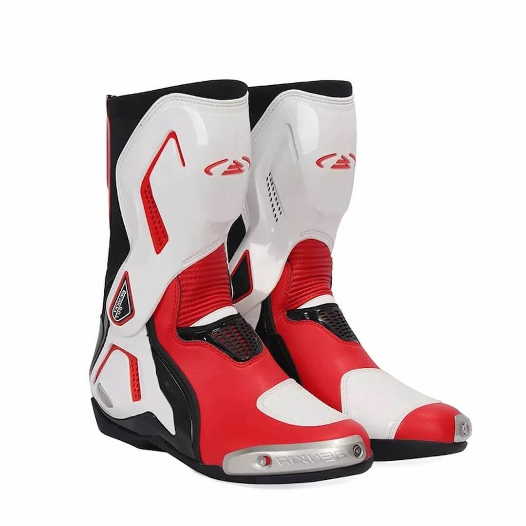 Allgoal White/Red Motorcycle Boots – ALLGOAL