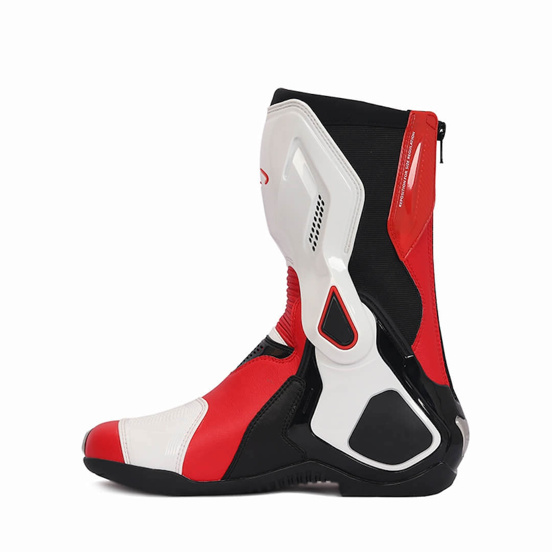Allgoal White/Red Motorcycle Boots – ALLGOAL
