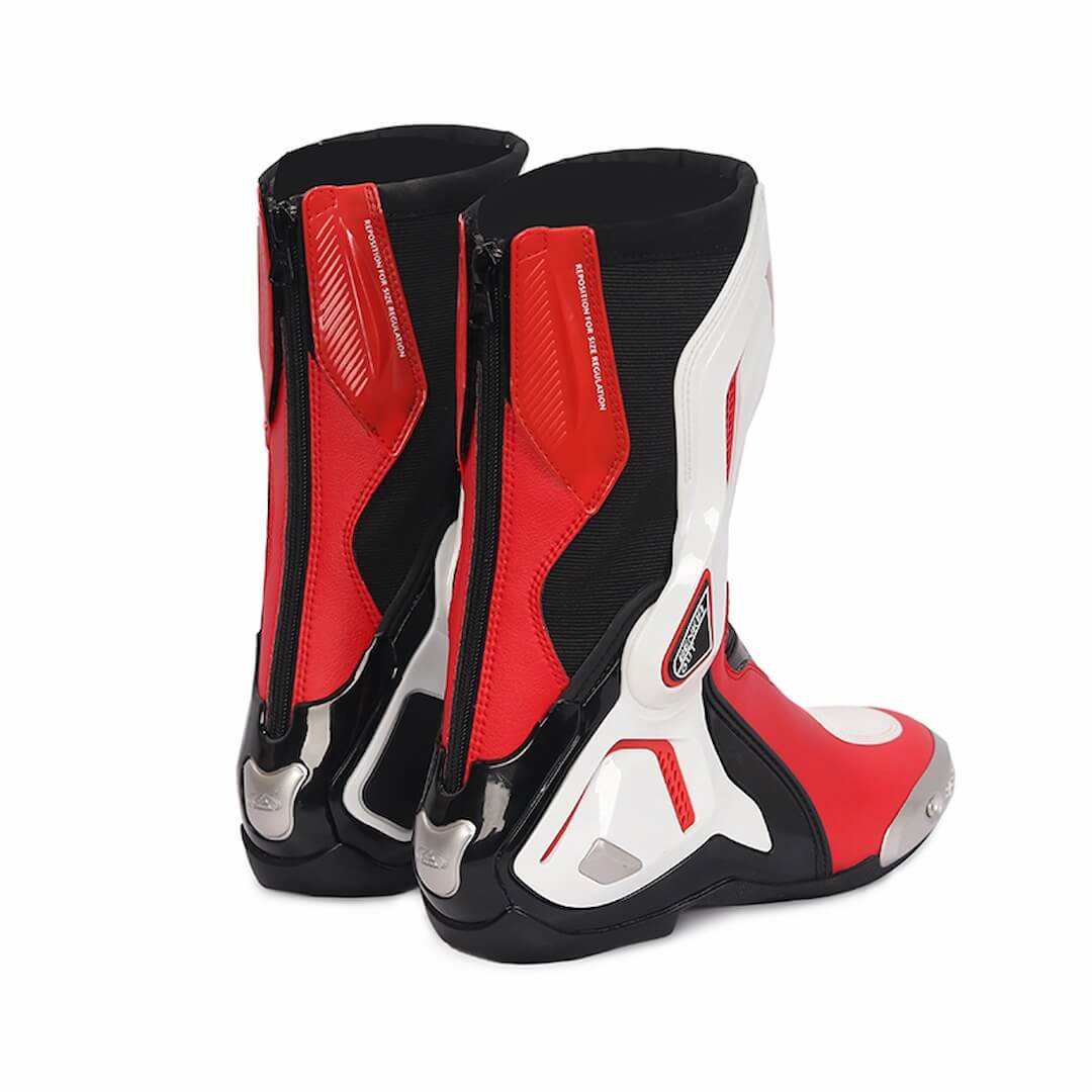Allgoal White/Red Motorcycle Boots – ALLGOAL